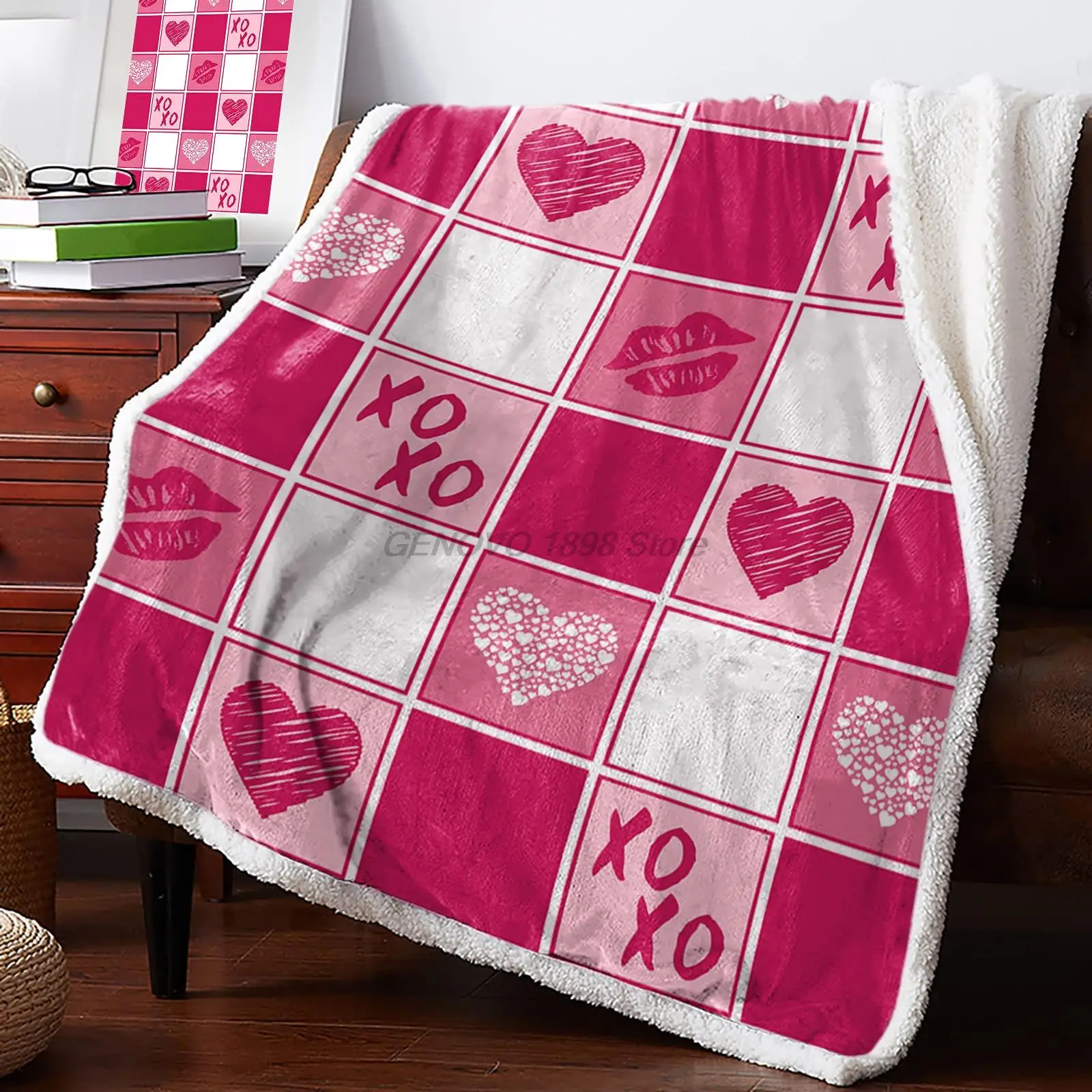 

Luxury Fleece Throw Blanket for Couch, Thick Fuzzy Fluffy Soft Cozy Bed Blanket, Reversible Sherpa Fleece Blanket for Sofa Chai