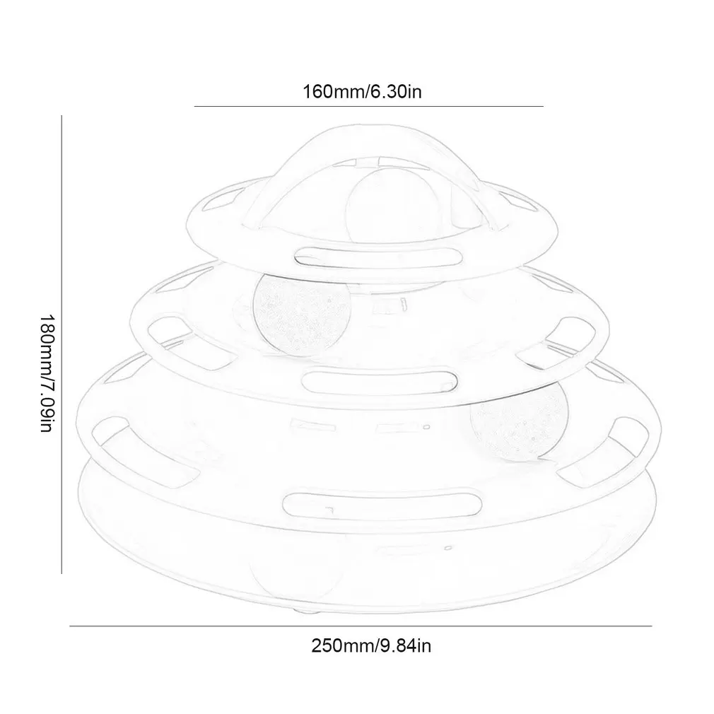 Funny Pet Interactive Toy Cat Colorful 4-Layer Plastic Tower Tracks With Balls For IQ Traning Ball Training Amusement Plate | Дом и сад