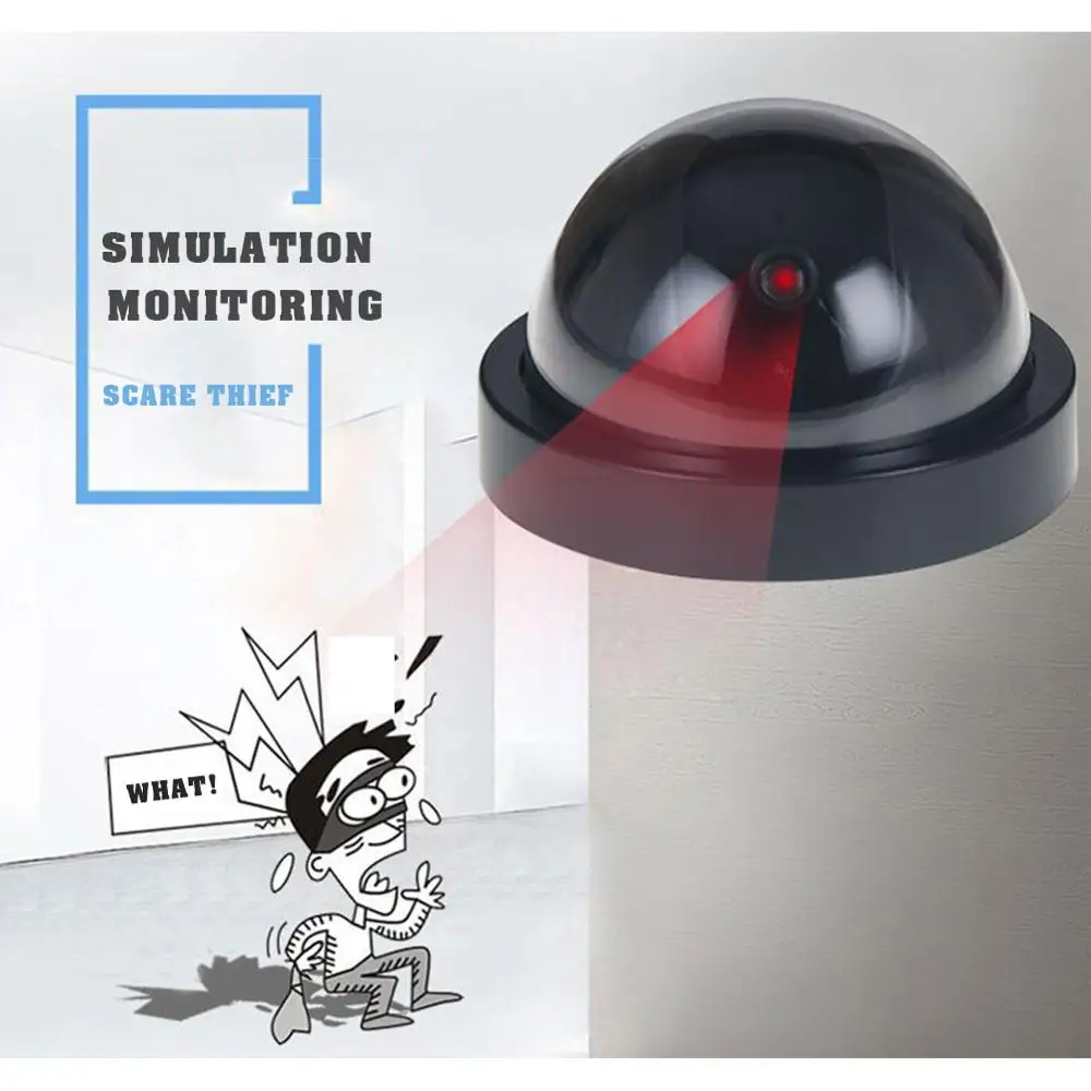 Home Security Fake Camera Wireless Simulated Video Surveillance indoor/outdoor Dummy Dome With Flashing Red Led Light | Безопасность и