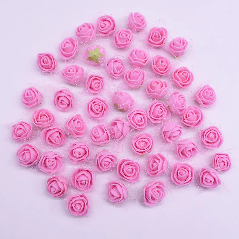 100 шт./лот 2 см диаметр мини ПЭ пена Роза голова многоцветный искусственный шелк