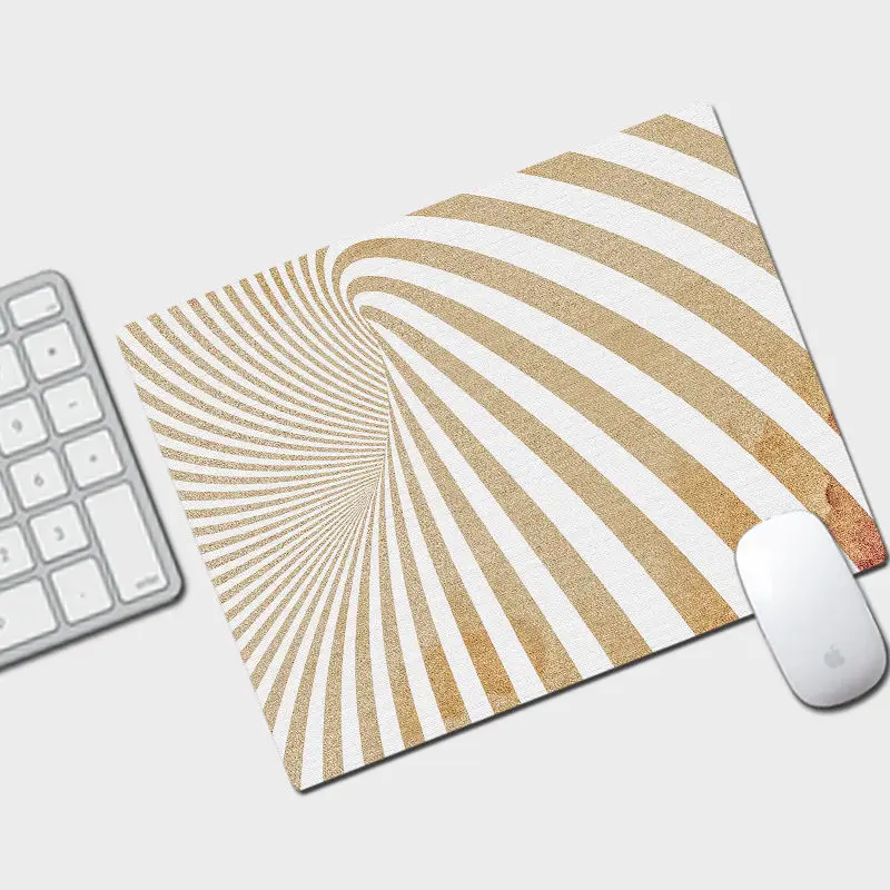 

Small 26x21cm Office Mouse Pad Mat Game Gamer Gaming Mousepad Keyboard Geometric Stripes Desk Cushion for Tablet PC Notebook