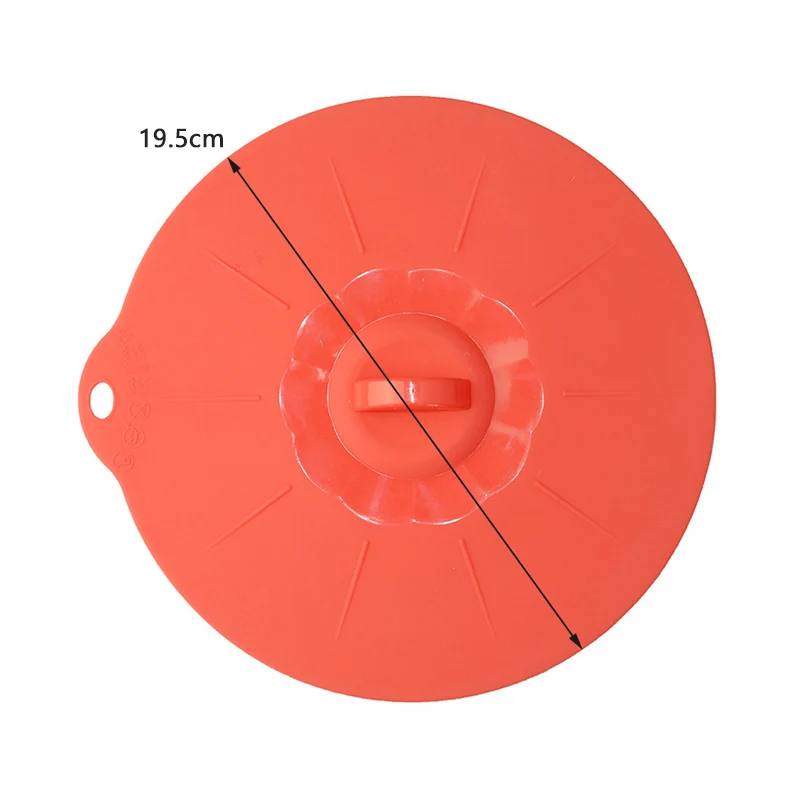 19.5cm Red Мульти-Функция силиконовый выкипает крышкой разлива сохранение посуда набор посуды стеклянная крышка печи сейф с вместо того, чтобы Пластик Обёрточная бумага Пособия по кулинарии инструменты - Цвет: 19.5cm Red