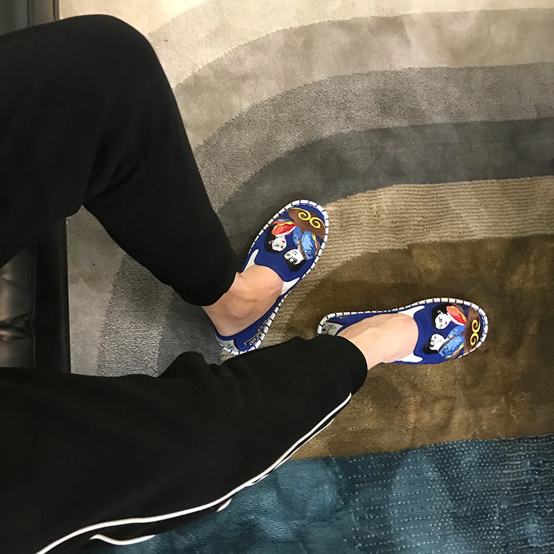 Парусиновые Мужские эспадрильи в стиле Харадзюку Лоферы Модная мужская обувь на