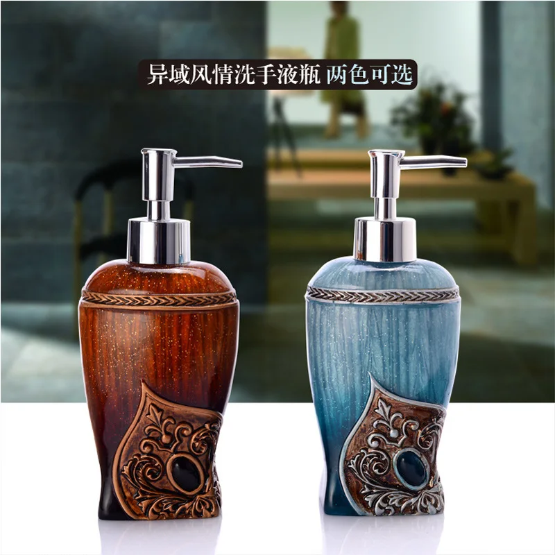 300 мл набор из двух предметов Смола креативная Европейская Ручная стирка жидкая бутылка мыло коробка аксессуары для мыла диспенсер набор