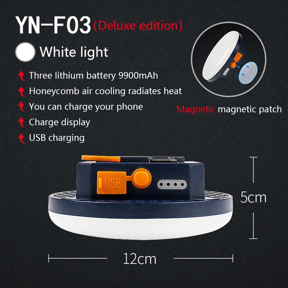 

9900mAh LED Tent Light Rechargeable Lantern Portable Emergency Night Market Light Outdoor Camping Bulb Lamp Flashlight Home