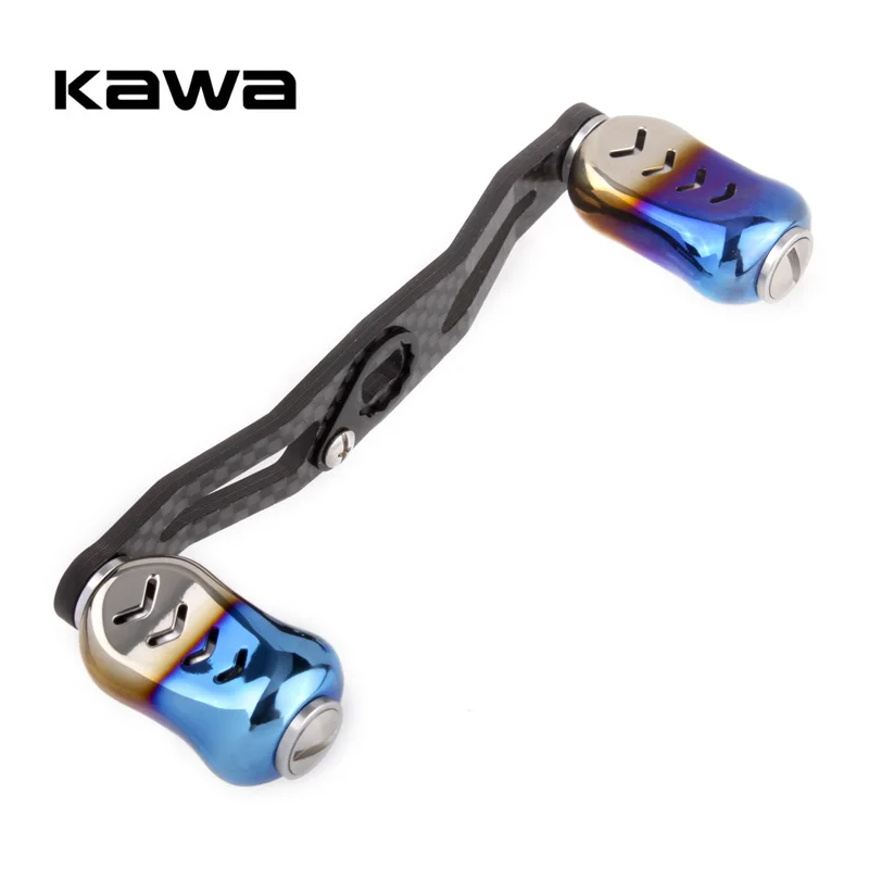 KAWA Fishing Reel Handle Carbon Fiber With Alloy Knob For S/D Bait Casting Reel Hole Size 8x5mm and 7*4mm Length 105mm