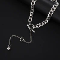 hip hop chain ball pendant necklace hollow alloy u shape chain neck vintage women girls jewelry accessories hip hop rock