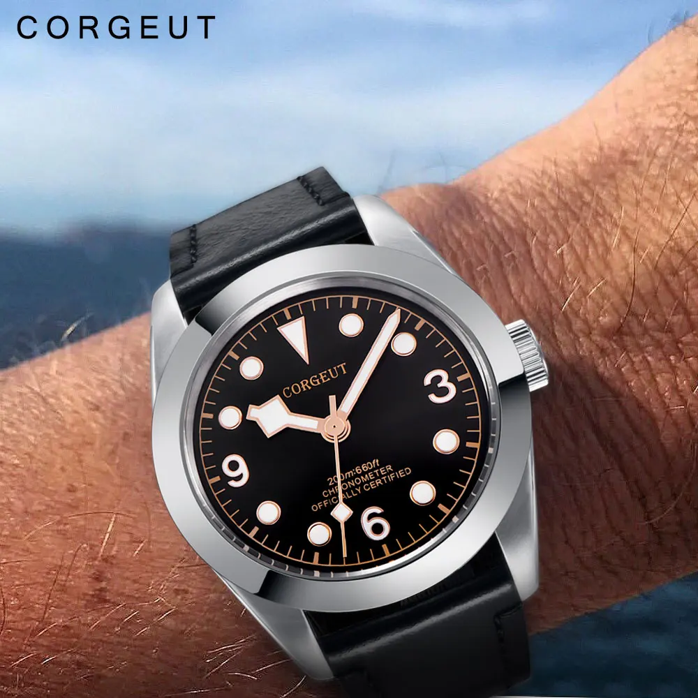 Corgeut Роскошные Брендовые спортивные военные мужские автоматические часы с