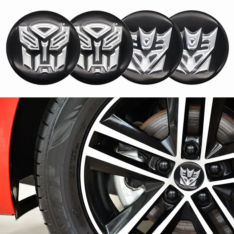 

4Pcs Wheel Center Hub Cover 65mm Logo Sticker for Transformers-LOGO Personalized modification stickersï¼Œwheel hub center sticker