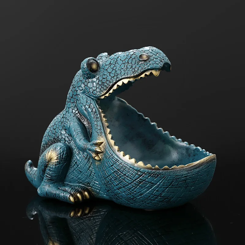 

22cm Resin Hippo Figurines Keychain Desktop Decoration Home Accessories Porch Remote Control Storage Animal Ornament Gift