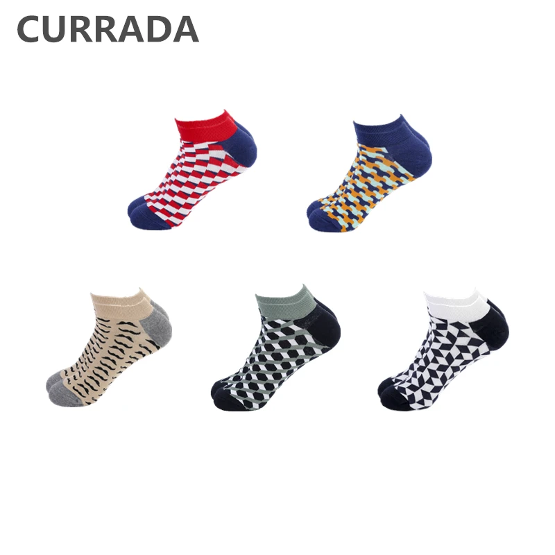 5 пар/партия мужские счастливые носки по щиколотку новинка хип хоп Модные