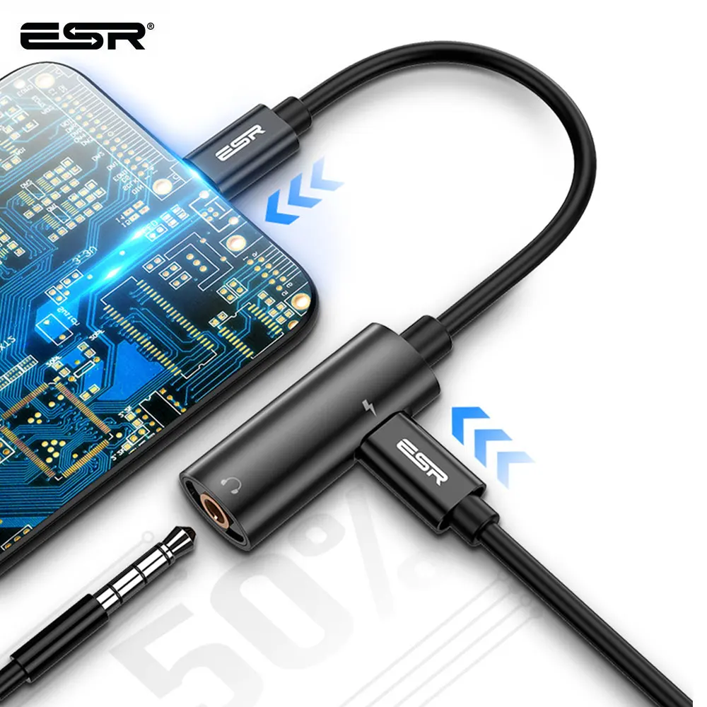 ESR 2 в 1 для адаптера типа C Xiaomi 6 Mix2 зарядный адаптер Huawei Mate10 зарядное устройство