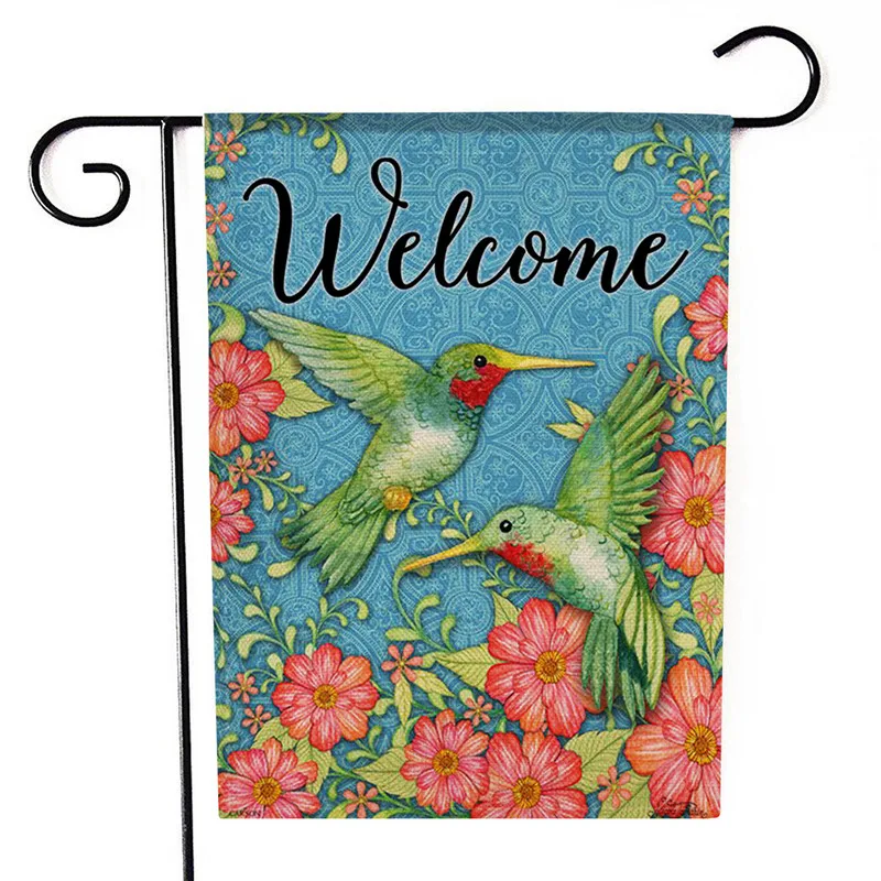 Lychee двухсторонние садовые флаги серии цветов и птиц льняные баннеры вечерние DIY