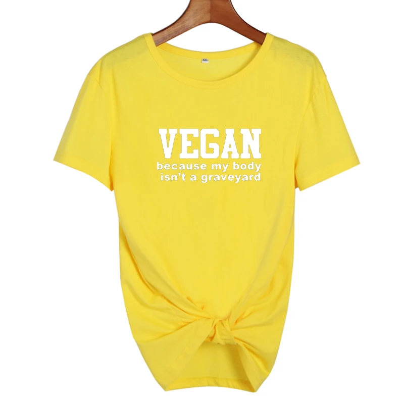 Vegan, потому что My Body is't A Graveyard, футболка, забавные веган, Harajuku, говорящие животные, любовник, хипстерский слоган, принт, хлопковая футболка