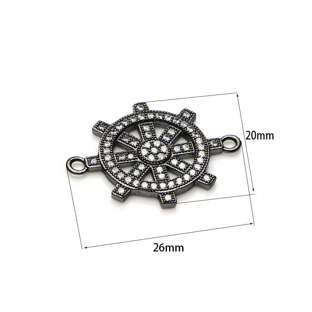 

Micro-inlaid zircon rudder copper jewelry accessories DIY high-end braided bracelet necklace beaded spacer pendant