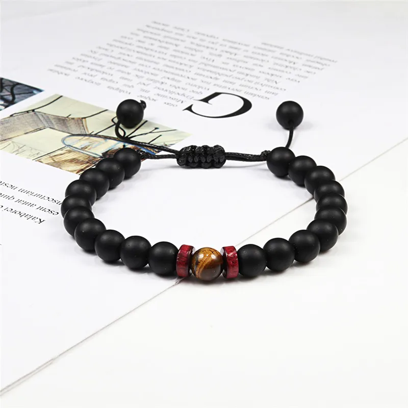 8 мм матовый каменный браслет мужские лунные бусы тибетские талисманы Будда