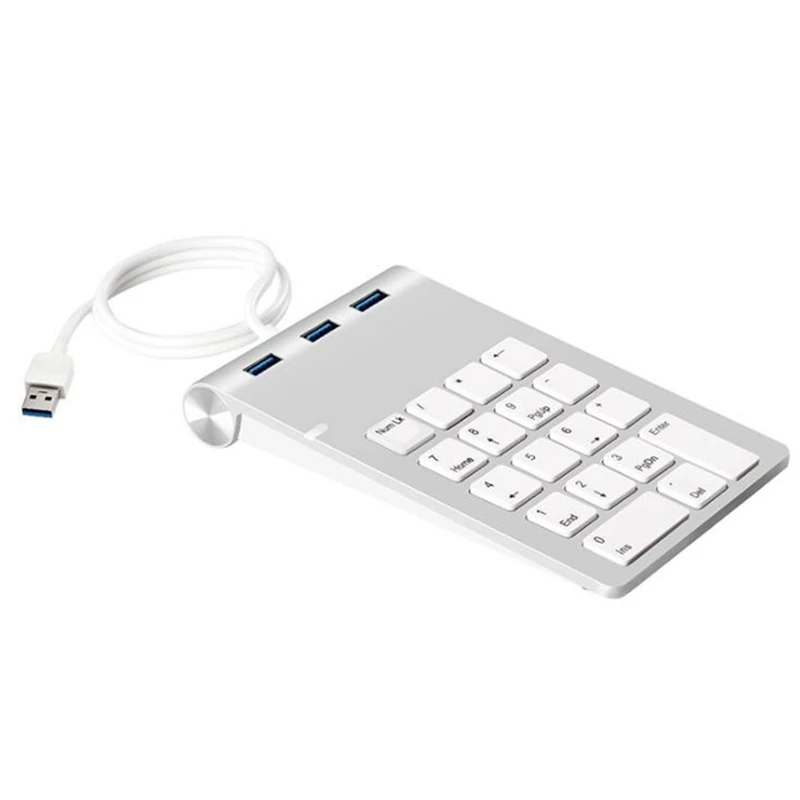 

USB цифровая клавиатура 18 клавиш с тремя USB-портами 3,0 для мини-цифровой клавиатуры, Ультратонкая цифровая панель для ПК