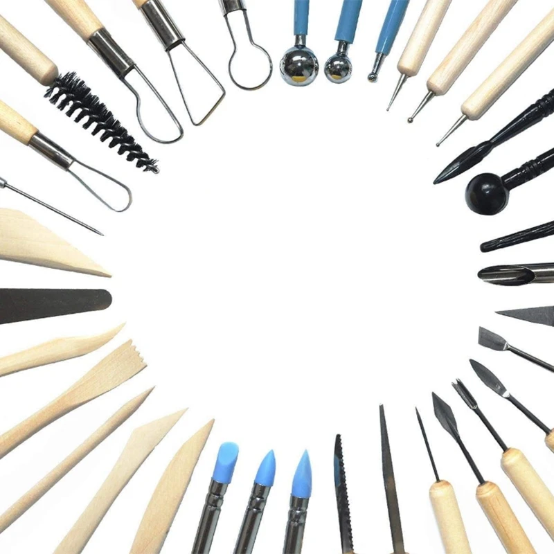 57 шт. Керамика набор инструментов для глины с Пластик чехол моделирование инструменты лепки Наборы