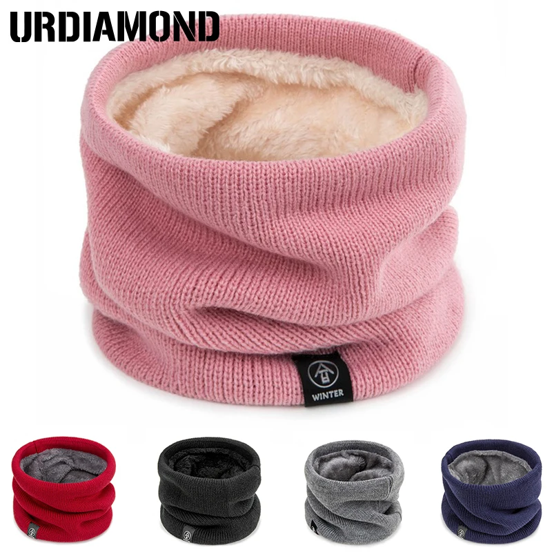 URDIAMOND Winter Scarf For Women Ring Scarves Warm Knitted Thick Elastic Knit Mufflers Neckerchief Boys Girls Plush Collar |