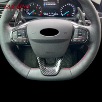 for ford focus 2019 abs mattecarbon fibre car steering wheel button frame stickers cover trim auto styling accessories 2pcs