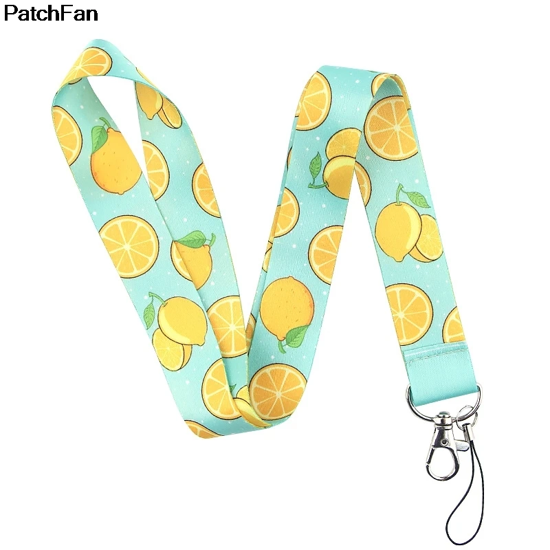 

20pcs/lot A2509 Patchfan Personality lemon pattern Lanyard for Key Phones USB Flash Drives Key Keychain ID Name Tag Badge Holder