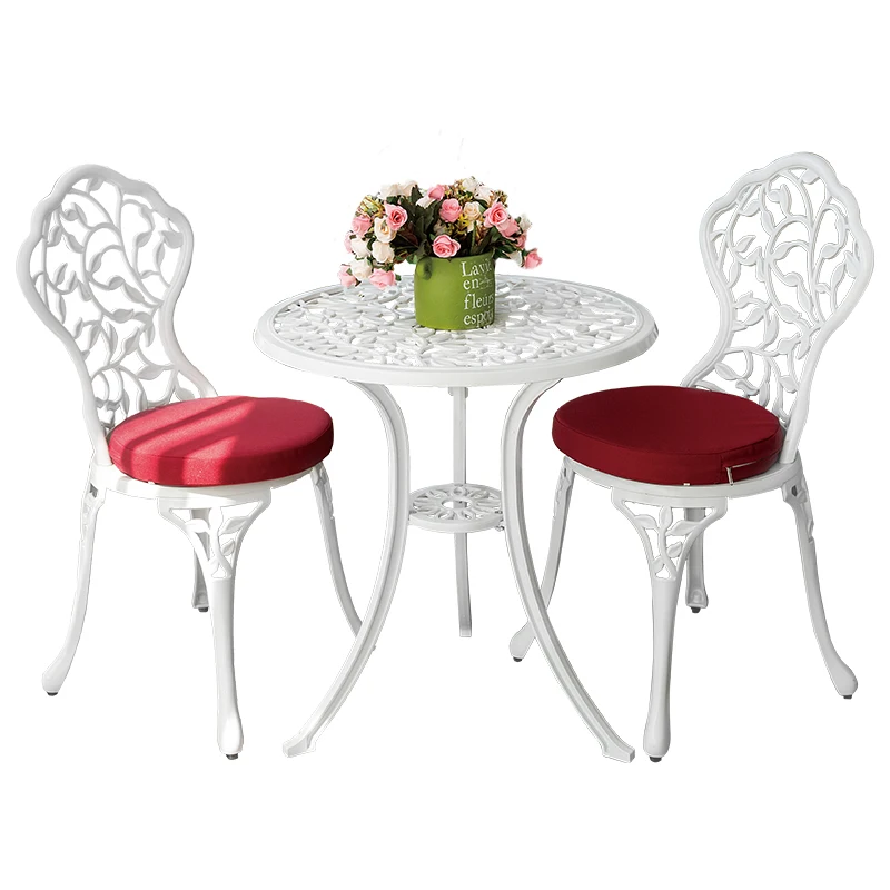 

Balcony Outdoor Courtyard Garden Simple Outdoor Table And Chair European-Style Cast Aluminum Three-Piece