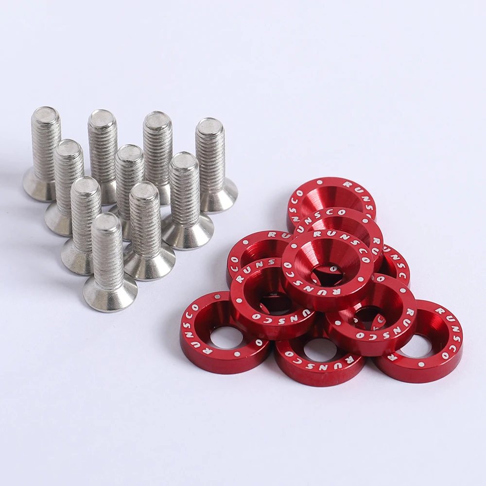 Aluminum M6 Fender Washers and Bolt License Plate Frame Washer Bolts For Honda Nissan Bmw 10Pcs/Pack | Автомобили и мотоциклы