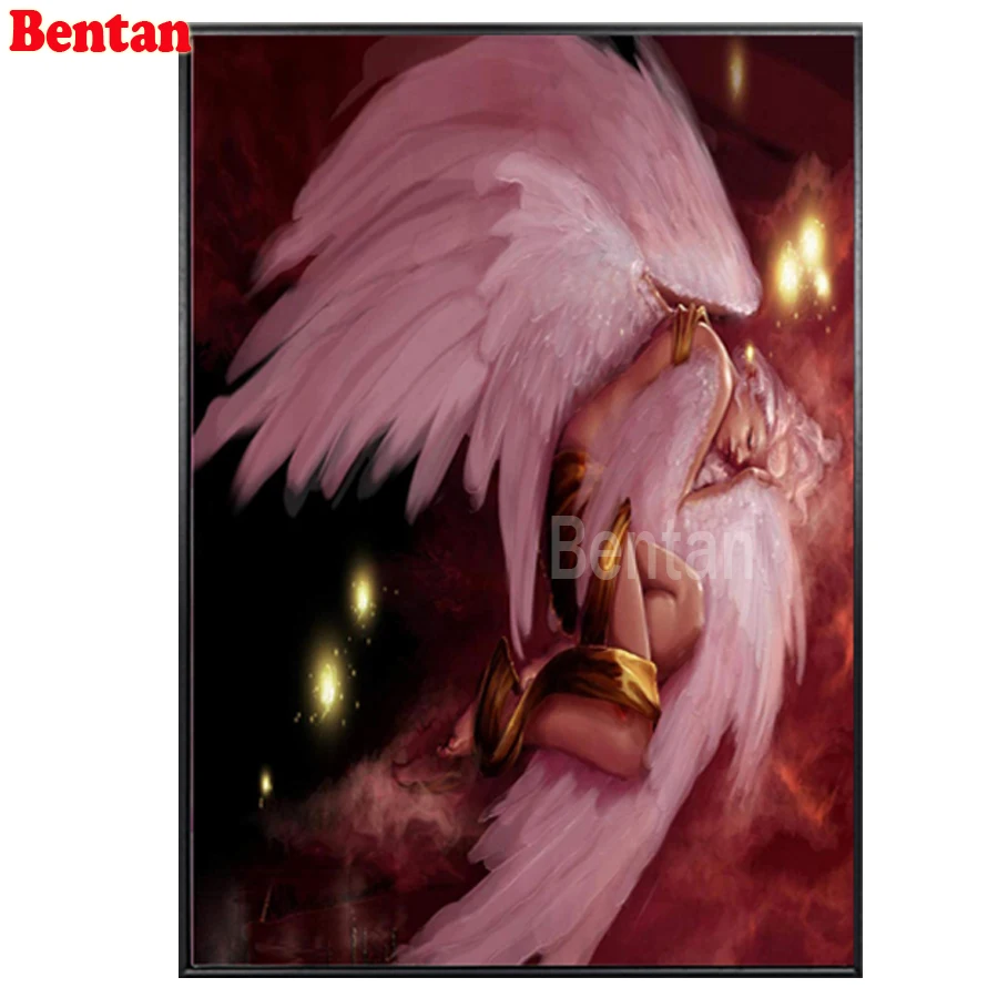 

5D DIY Diamond Embroidery Sleeping Angel Woman Cross Stitch Diamond Painting Rhinestone Diamond Mosaic Wall Hanging Art