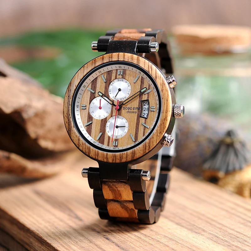 Reloj hombre BOBO BIRD деревянные мужские часы Luminoust часы мужские спортивные наручные кварцевые задняя крышка индивидуальные для Рождественский подарок