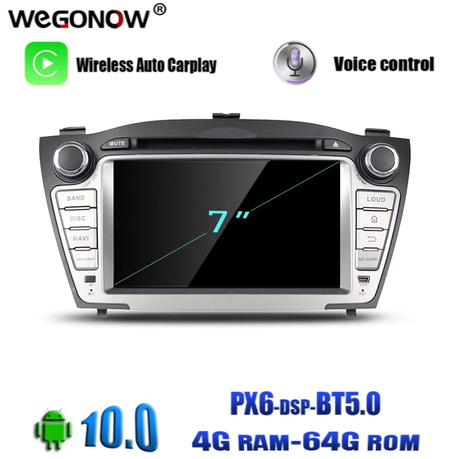 Автомобильный DVD плеер TDA7851 2DIN Android 10 0 для Hyundai TUCSON IX35 2009 2012 8 ядер 4 Гб ОЗУ 64 ПЗУ GPS