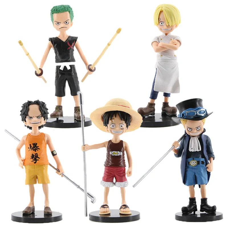 

13 см аниме One Piece cute Luffy фигурка Ace Sabo Sanji Sauron модели игрушки модели Коллекция кукол из ПВХ декоративные куклы