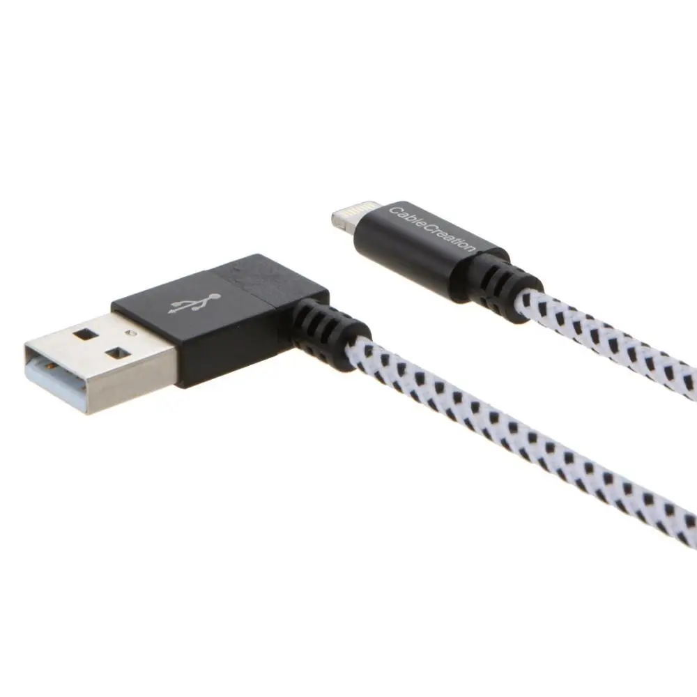 Кабель Lightning с левым углом к USB кабель 4 фута [Сертификат MFi] зарядный для