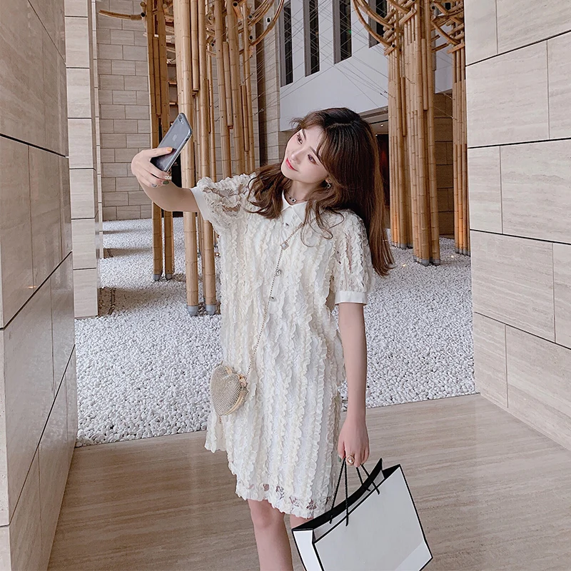 MISHOW 2019 летнее платье-Поло женское пальто с длинным рукавом кружевные носки