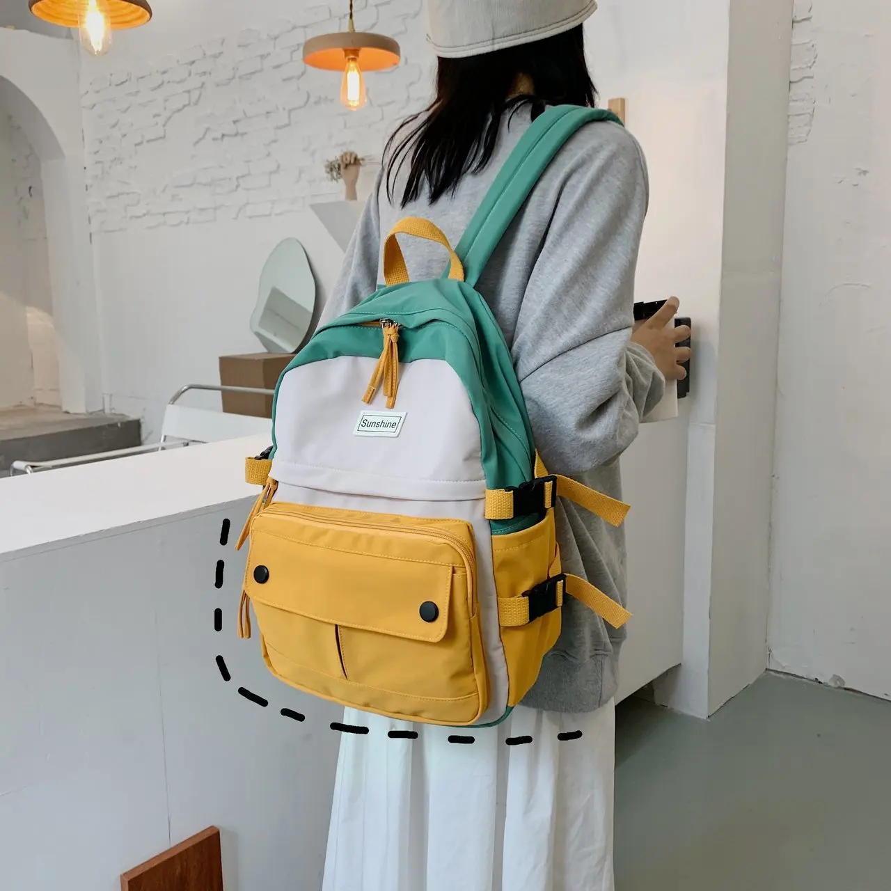 Модные однотонные нейлоновые рюкзаки в Корейском стиле для женщин, вместительный дорожный рюкзак для девочек-подростков, женская сумка на ...