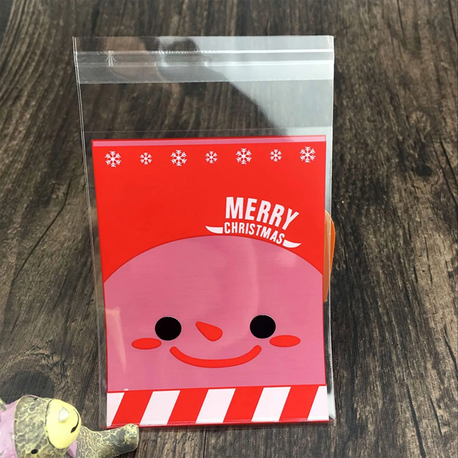 100 шт. милый Рождественский мешок для конфет с мультяшным изображением