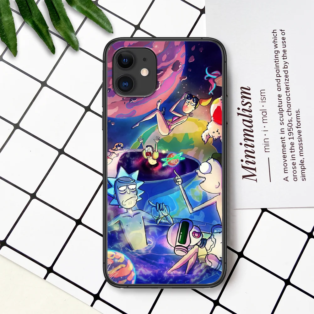 

Cartoon Cute Ricks and Mortys Phone Case For IPhone 4 4s 5 5S SE 5C 6 6S 7 8 Plus X XS XR 11 12 Mini Pro Max 2020 black Etui Tpu