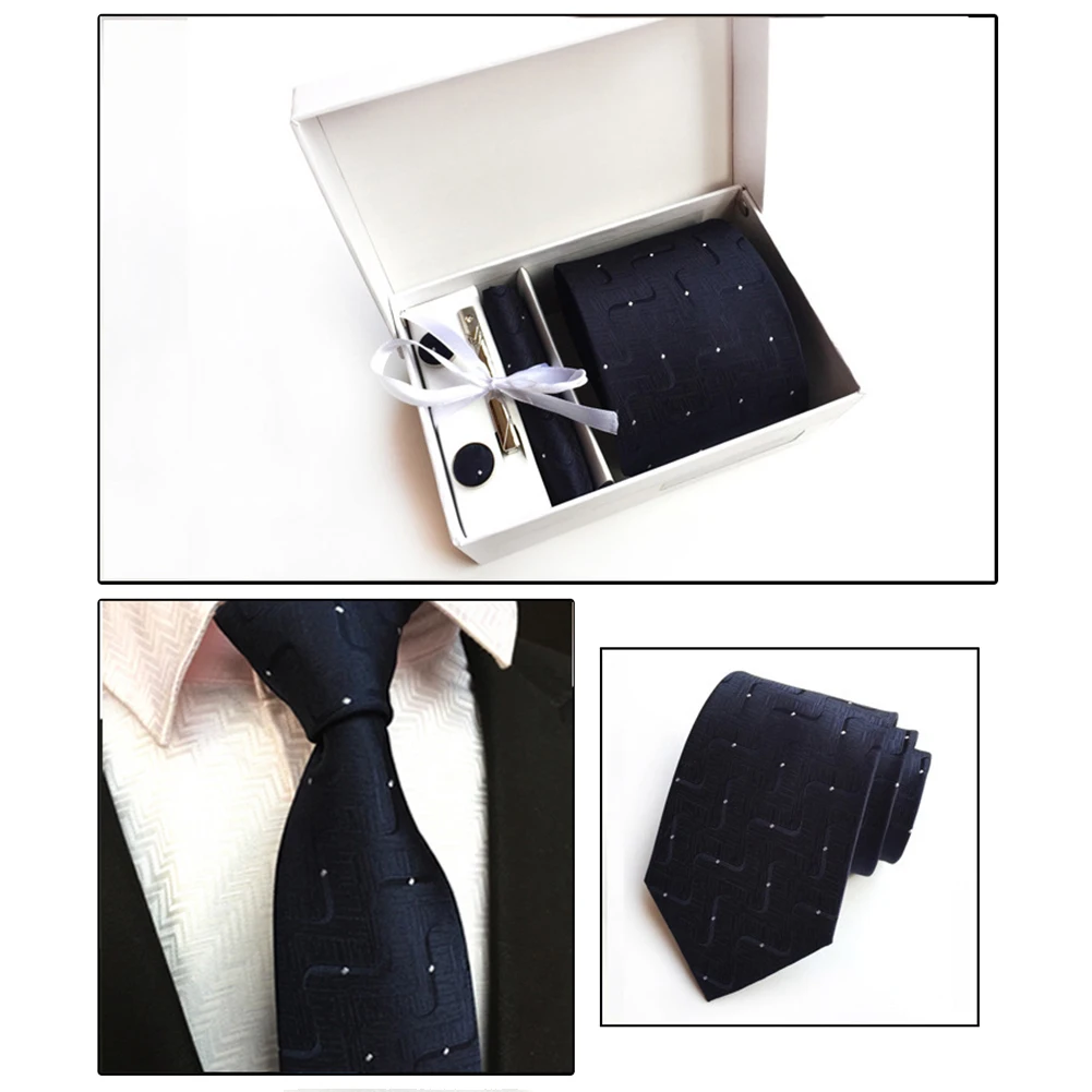 Модные Офисные мужские запонки галстук носовой платок зажим для галстука