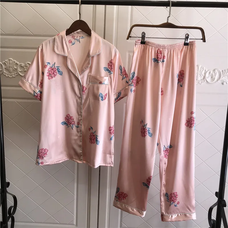 Женские шелковые пижамы атласные пижамные комплекты с коротким