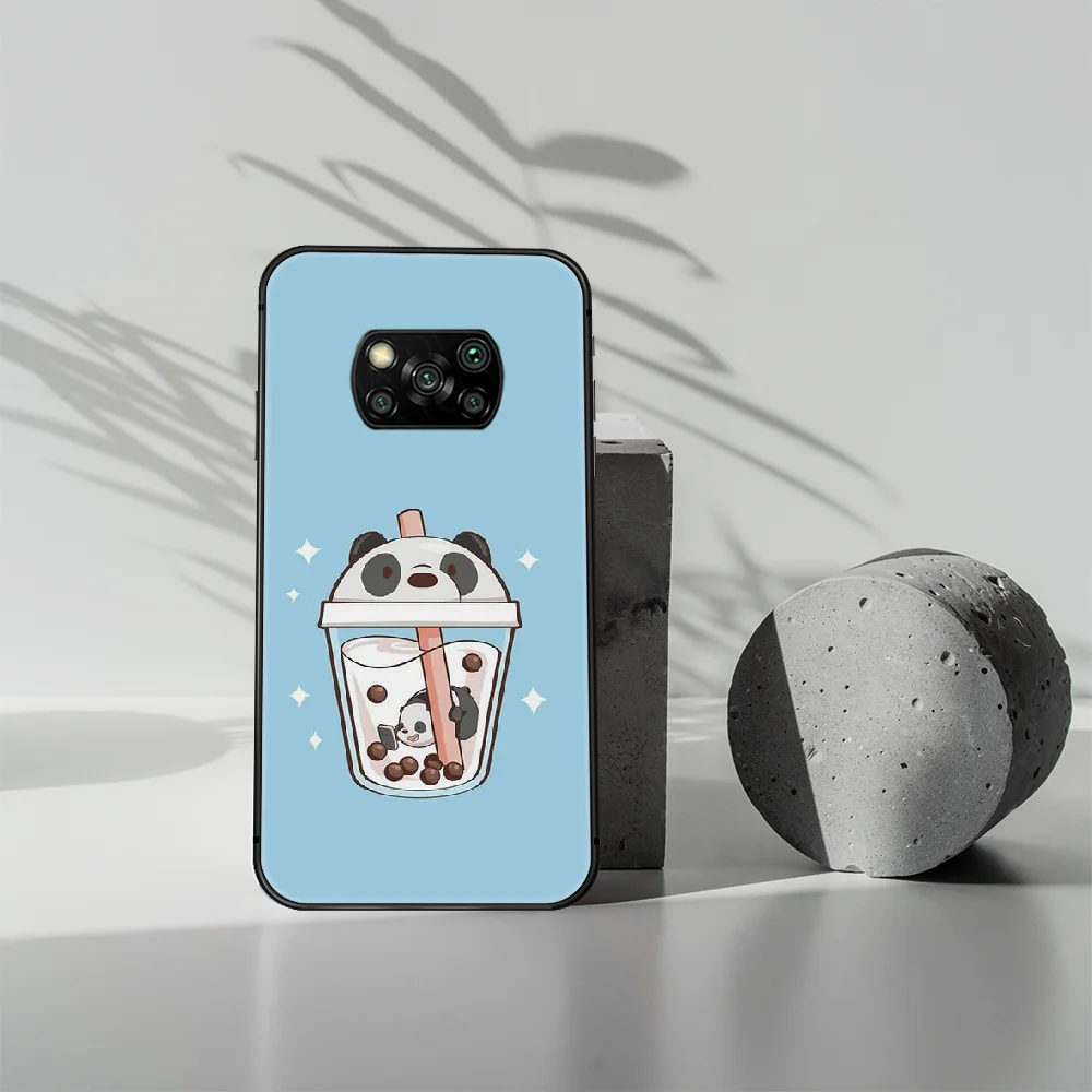

cute Cartoon Bare Bear Phone case Cover Hull For Xiaomi Mi A2 A3 8 9 9T Note 10 Se Lite Pro black Waterproof Pretty Back