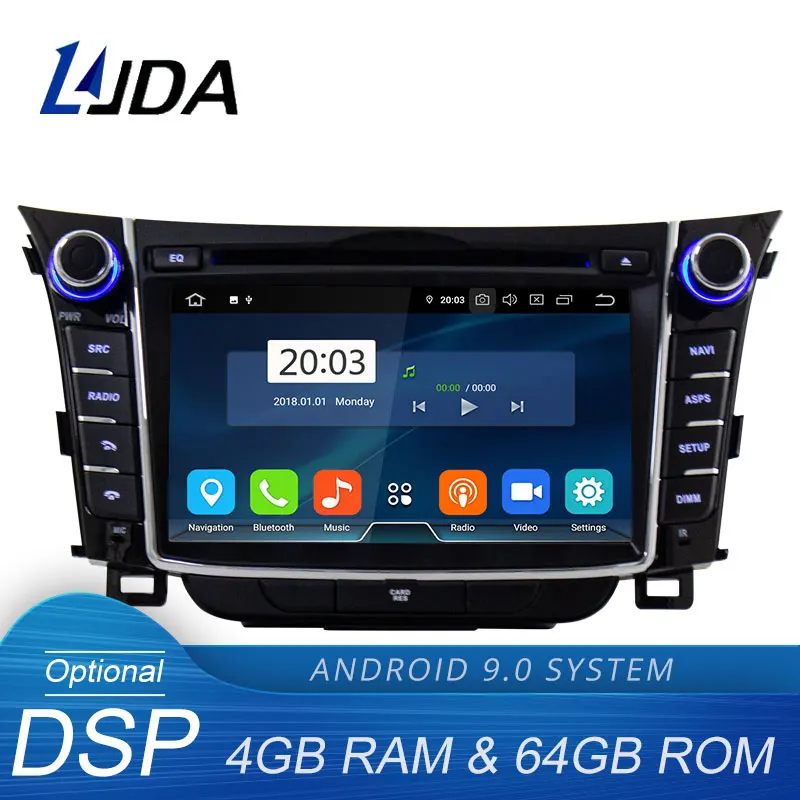 LJDA Android 9,0 автомобильный dvd-плеер для hyundai I30 Elantra GT 2012 2013 2 Din Автомобильный Радио gps стерео Мультимедиа Аудио