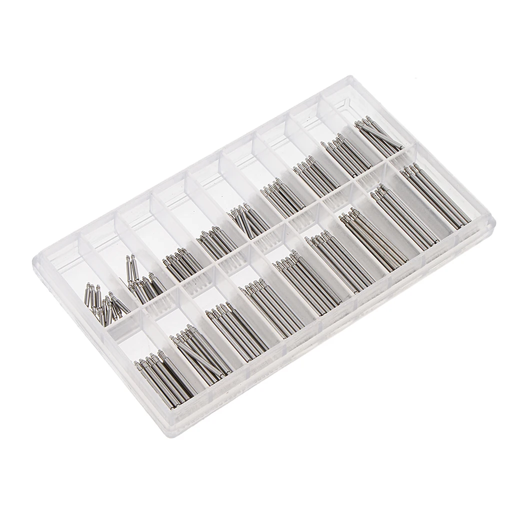 

360pcs Stainless Steel Spring Bars Strap Pins 8-25mm Watchmaker
