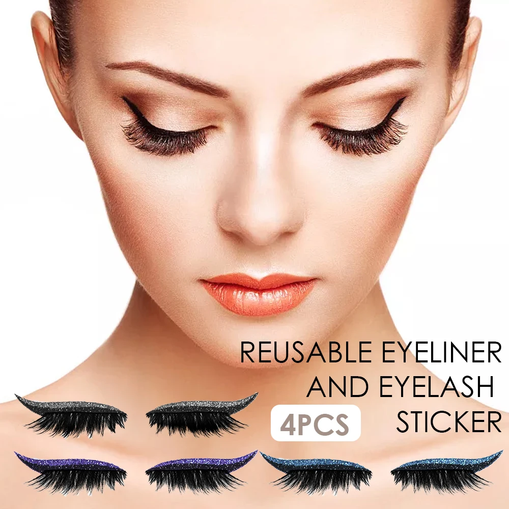 

Reusable Eyeliner And Eyelash Sticker Fashion Eyes Sticker Makeup Eyeliner Eyeshadow Face Sticker Eyes Makeup BlingBling Sticker