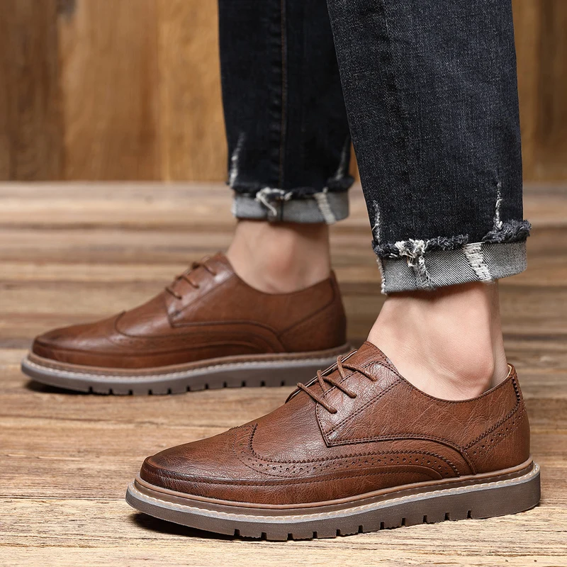 

Men'smasculino black spring 2020 scarpa breathable size classic couro mens para winter cuero casual autumn scarpe Male