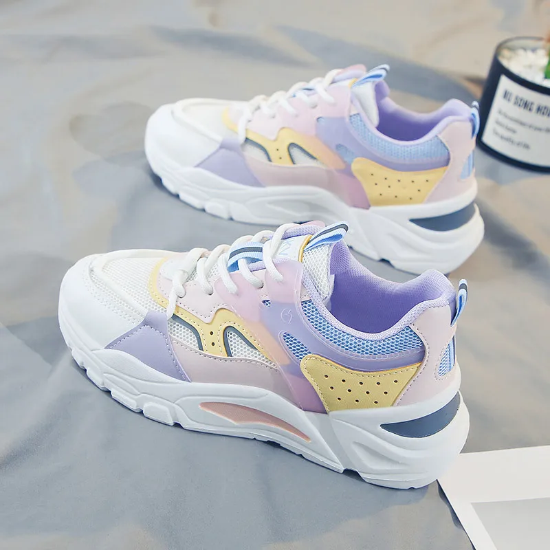 

Женские туфли на толстой подошве, дышащие Нескользящие туфли карамельных цветов, Вулканизированная подошва, обувь для студентов, новинка ...