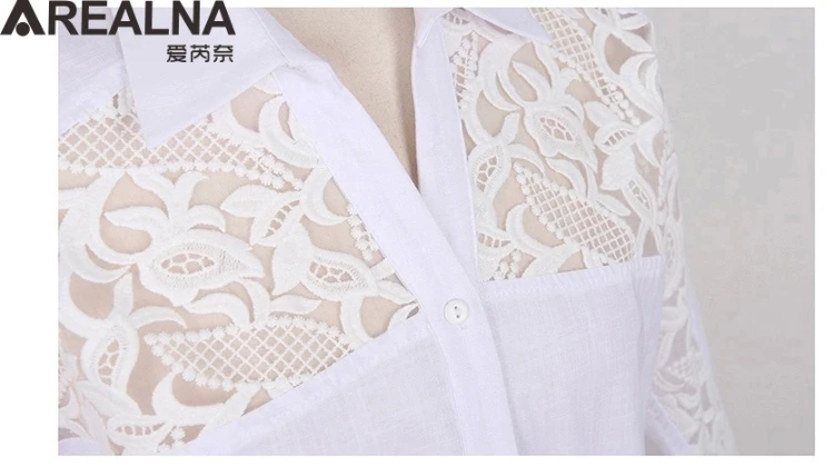 

plus size lace Splice women blouses 2020 summer Chiffon blouse women tops Korean Fashion Clothing OL shirt chemise femme Blusas