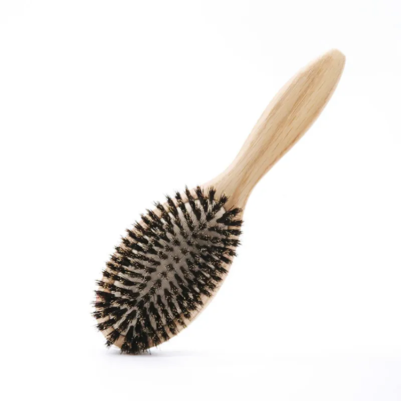 

1Pc Cepillo Pelo OAK Wood Hair Brush Airbag Brush Hair Extension Brush Boar Bristle Hair Brush Silicon Hair Brush Straightener