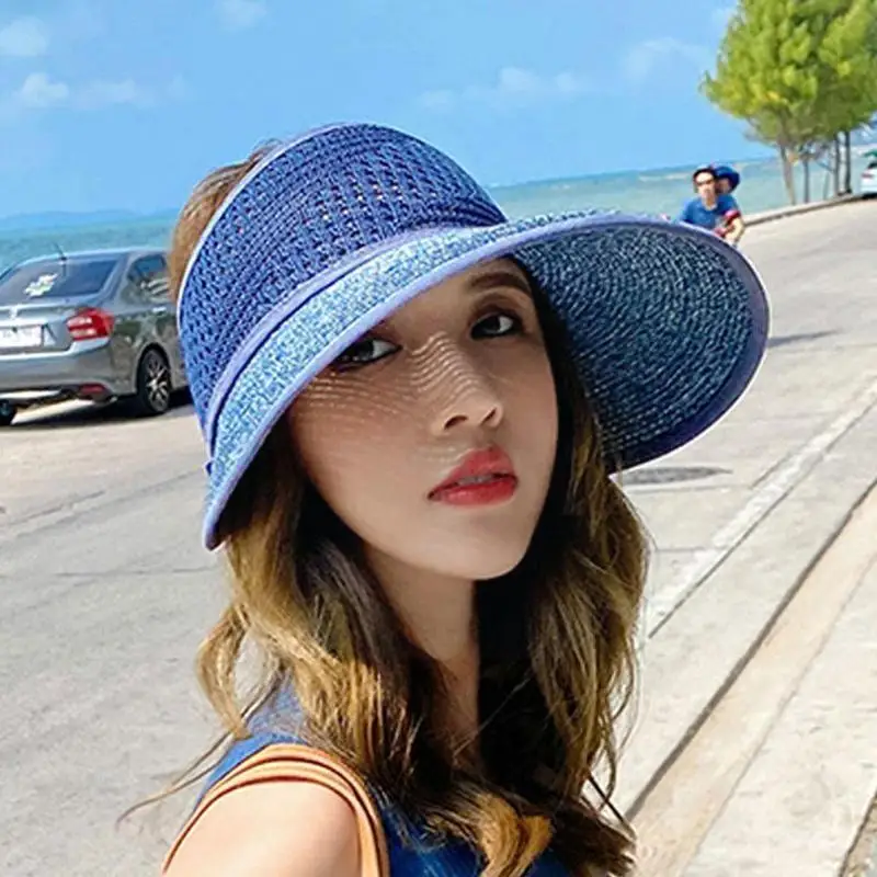 Складные новые летние Для женщин шляпа от солнца ведро Кепки бежевый Панама с