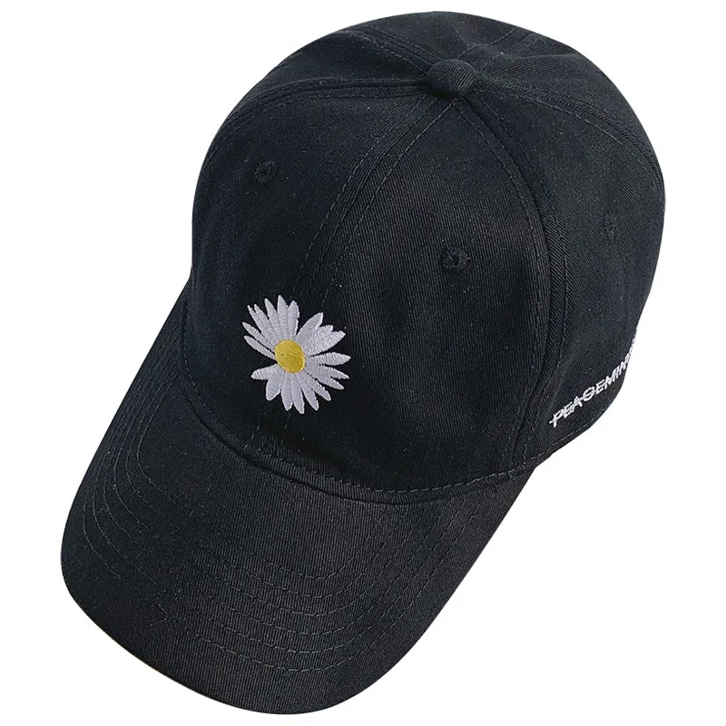 Кепки женский ins/Новый Чистый Красный Дейзи бейсболка все матч с нашивкой в виде