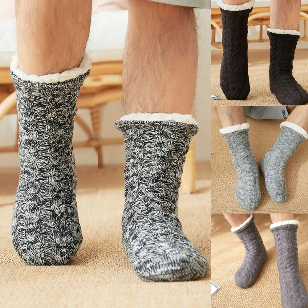 Мужские теплые носки In Door мягкие эластичные зимние черные кашемировые толстые