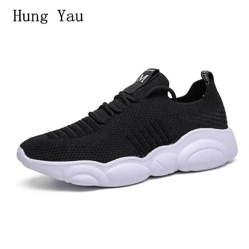 

Women Casual Shoes Sneakers Flats Fashion Outdoor Summer Knit Upper Breathable Lace Up Chunky Shoes Female Platform Walking